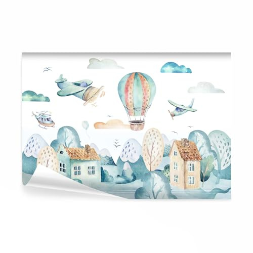 decomonkey Fototapete Flugzeuge 350x256 cm Tapete Fototapeten Vlies Tapeten Vliestapete Wandtapete moderne Wand Wandbild Schlafzimmer Wohnzimmer Kinderzimmer Natur Wald