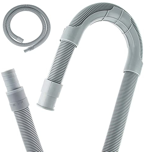 tecuro Ablaufschlauch-Verlängerung, 50 cm, grau, Stutzen x Muffe Ø 19 mm, mit Schlauchhalter - 56611-SH