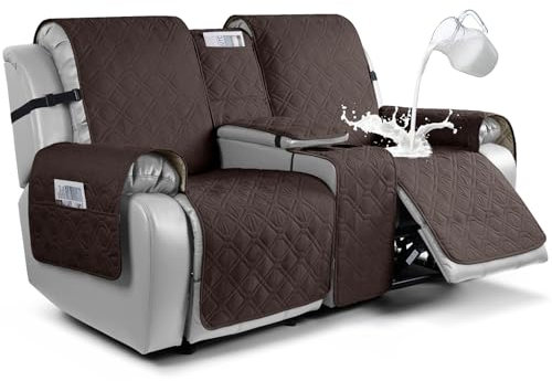 VANSOFY Loveseat Recliner Cover with Console Waterproof, Chocolate