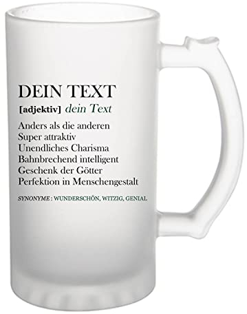 Planetee Bierkrug mit Namen personalisiert Definition Bierglas für Pint 50 cl Geschenkidee Familie und Arbeitskollegen