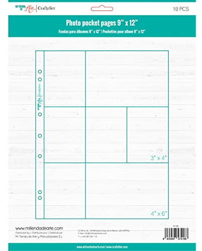 Craftelier - Transparente Kunststoffhüllen für Fotoalben mit 7 B-Taschen für personalisierte Fotoalben | Enthält 10 Hüllen im Format 22,86 x 30,48 cm (9 x 12) | Kompatibel mit 3- und 4-Ring-Alben
