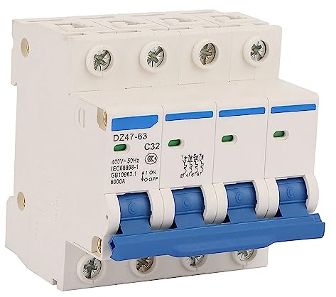 Dz47‑63 4P 32A 400V Leitungsschutzschalter, Sicherungsautomat Auslaufschutz Fehlerstromschutzschalter Luftschalter Schutzschalter Leistungsschalter