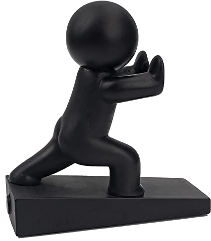 Omoojee Niedlicher Türstopper, Buddy, dekorativer Türstopper, schützt Ihre Böden (schwarz, 1 Stück)