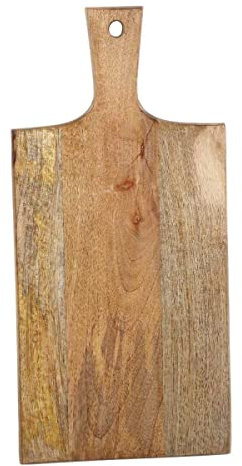 Casa Moro Holz Servierbrett 40 cm lang massiv Schneidebrett mit Griff | Servierplatte Käse-Brett Tapas-Brett rustikal | Designer Küchenbrett zum Aufhängen SB40