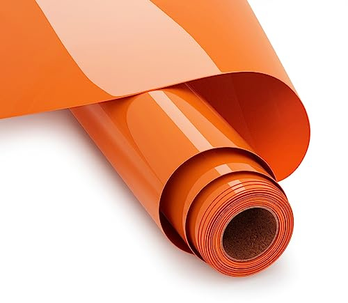 UIOK Flex zum Aufbügeln, für Stoff, Orange, Vinyl, zum Aufbügeln, HTV, Plotterfolie, Textil, 30,5 x 365,7 cm, Flexfolie zum Aufbügeln, für Cricut und Silhouette, leicht zu schneiden und zu entfernen