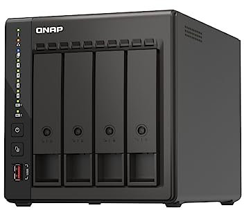 QNAP TS-453E 8G, 4 Bay NAS (Intel® Celeron® J6412 4-Core/4-Thread Prozessor, Turbo bis zu 2,6 GHz, Dual 2,5GbE) 16TB Bundle mit 4x4TB WD RED Plus HDDs