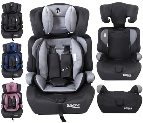 FableKids Asiento infantil para coche | Cinturón de seguridad de 3 puntos | Asiento infantil a partir de 15 m | Asiento de coche para niños 76-150 cm | Asiento infantil reposacabezas ajustable | ECE