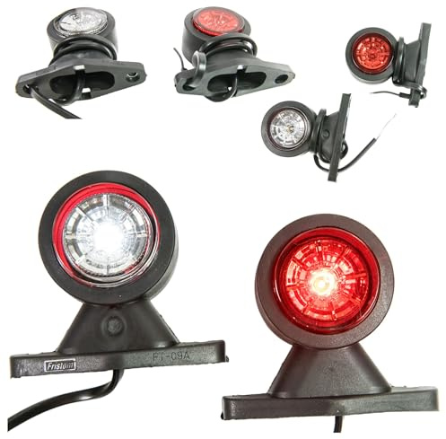 Web Truck 2 x LED Gummi Begrenzungsleuchte Seitenleuchte 12V 24V mit E-Prüfzeichen Positionsleuchte Auto LKW PKW Wohnwagen KFZ Lampe Leuchte Licht Weiß Rot kurz