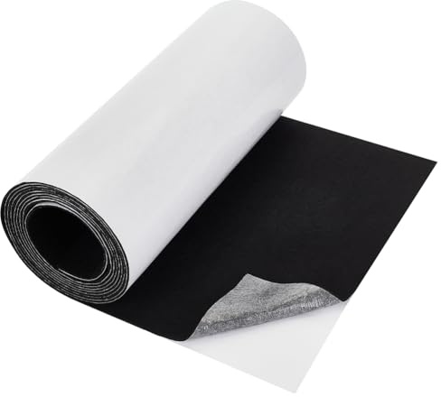 BENECREAT 3 m X 30 cm Schwarze Selbstklebende Filzrolle, Große Regaleinlage Aus Filzstoff Für DIY-Projekte, Schubladeneinlage Für Schmuckkästchen, Handgefertigte Heimdekoration, 2 mm Dick