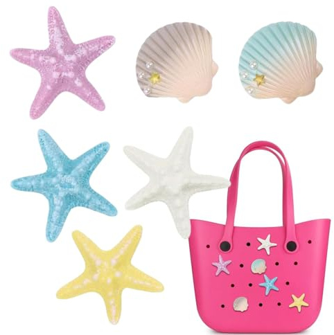 Dtaigou Taschenanhänger für Tragetaschen, Strandtaschenanhänger,Seestern Muschel Tragetasche Charm Sommerdekoration für Bogg Bag | Bunte Dekorationen für Strandtaschen, dekorativer Taschenanhänger für