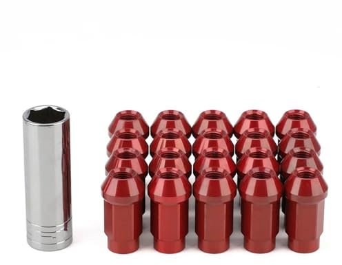 PUNICS 20 Stück Radschrauben Muttern Stehbolzen M12 X 1,5 M12 X 1,25 Rennwagen-Modifikation Sechskant 19 Mm Radmuttern Radnabenmuttern Im Lug-Stil Radnabenmuttern (Color : Color 1, Size : M12x1.25)