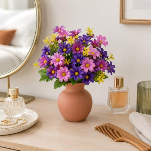 astylishome Artificial Flowers for Grave Fake Faux Daisy Wildflowers of Outdoor Greenery Plants Indoor Hanging Baskets Planter Home Garden Wall Wedding Party Decoration 0913