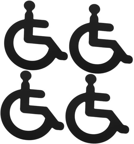 VILLCASE 4pcs Disabled Toilet Sign Wheelchair Bathroom Door Signs Restroom Wheelchair Disabled for Home Public Use