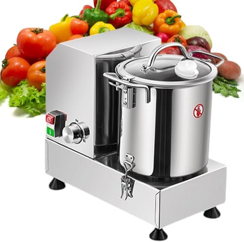 Robot Culinaire éLectrique, Coupe-Aliments Commercial, Outils De Transformation Des Aliments 1200/1800W, Trancheuse à LéGumes En Acier Inoxydable 3700Rpm, Coupe-Ail Au Gingembre Amovible,15L
