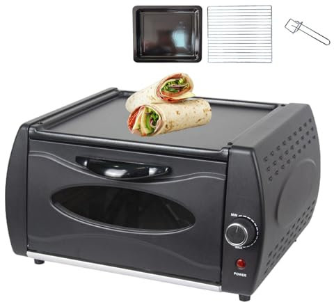 Four électrique Tandoor avec machine à chapati Roti 2 en 1, porte en verre visuelle, contrôle de la température, mini four à pizza pour appareil de cuisine à emporter