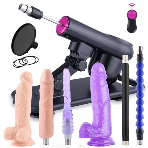Macchina per scopare con dildo e ventosa, macchina del sesso con 7 accessori, macchina per dildo con telecomando wireless, giocattolo sessuale per entrambi