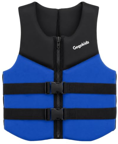 Gogokids Junior Schwimmweste 30-50kg, Verstellbare Schwimmhilfen Jacke für Teens & Jugendliche, Neopren Schwimmweste mit Auftrieb Leichte Weste für Kajak, Paddelboard & Schwimmbad, 6-11 Jahre