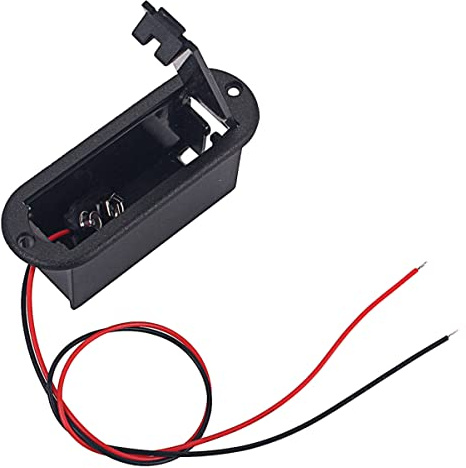 UKCOCO Estuche Portapilas Profesional para Batería De Guitarra 9 V, Soporte con Cable De Conexión, Compatible con Pastillas, Color Negro, Uso para Músicos