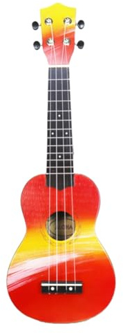 Uxsjakjsd Sopran-Ukulele, 21, Lindenholz-Ukulele für Anfänger, 4 Saiten, Hawaii-Gitarre, Schüler, Kindergitarre, Wolken
