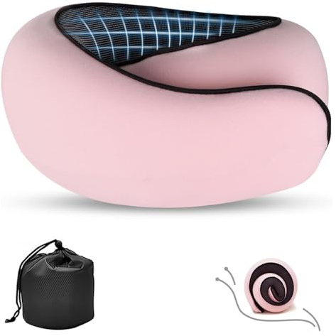 MEIION Nomadike NOMAREST | Coussin de Voyage en Mémoire de Forme Oreiller de Voyage Ergonomique en Mousse à mémoire de Forme, Parfait pour Avion et Voiture, Confort Ultime Garanti.