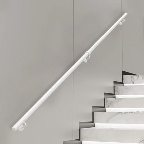 Lanmmraifc Pasamanos de Hierro Industrial, pasamanos de Escalera de Pared, Mango Antideslizante de Metal para Interiores y Exteriores, Barra de Soporte para barandilla de pie de Pared.(500cm)