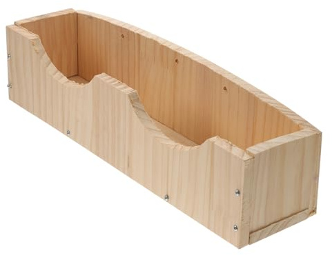 WEKAMOS Holzrille Futterspender Für Kaninchen Hasenfutterrille Mit Fixierdesign Zum Einfachen Befestigen Im Käfig Futterbehälter Aus Robustem Holz Für Trockene Tiernahrung