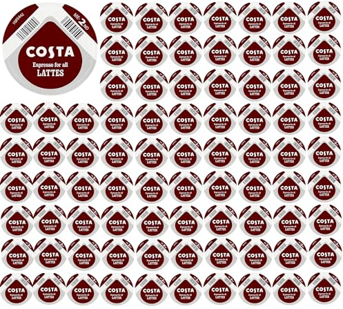 Tassimo Costa Latte Espresso Coffee Pods (Total 96 Pods, SOLD LOOSE, NO MILK Pods)