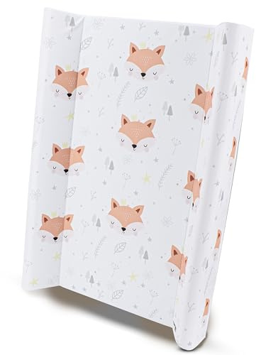 Wickelauflage 50x70 cm - abwaschbare Wickelunterlage mit Lineal - stabile Wickeltischauflage fürs Babybett - stark gepolstert, rutschfest, PVC - Wickelmatte in verschiedenen Designs