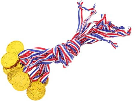BESPORTBLE 10 Stück Goldmedaillen aus Kunststoff für Sportveranstaltungen Leicht Tragbar als Auszeichnung für Fußball Turnen Spielwettbewerbe Partygeschenke