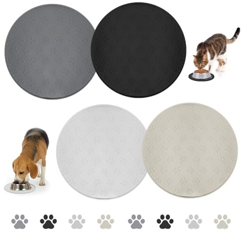 4 pezzi Tappetino per L'alimentazione Dei Gatti, Tappetino per L'alimentazione Del Cane, 27 cm x 27 cm Sottopiatto per animali domestici Adatto per Animali Domestici di Piccola E Media Taglia