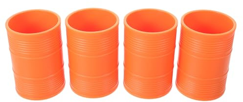 TOYANDONA 4 Stück Würfelbecher aus Kunststoff Stapelbare Orange Ölfassform 102 X 68cm Würfelspiel Zubehör für Partyspiele und Brettspiele