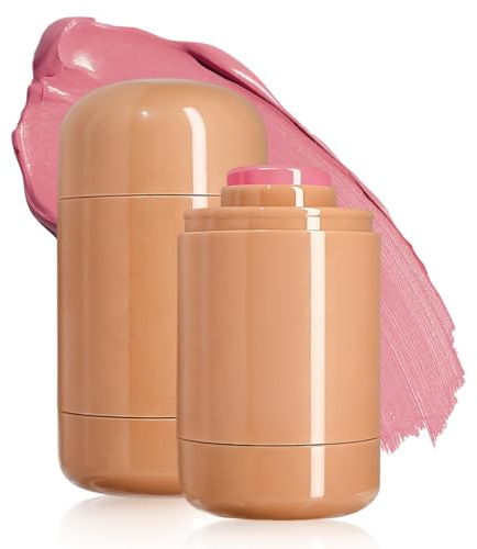 ARHZ 2 piezas de colorete en barra, fórmula cremosa, acabado fresco y natural, vegano, cosméticos, resultado instantáneo, natural, luminoso (A)
