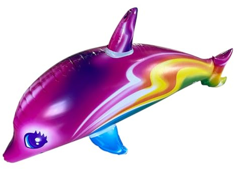 Aufblasbares Delphin-Poolspielzeug – großes Tier-Cartoon-Schwimmer, Robustes Wasserspielzeug, sorgt für angenehme Atmosphäre | Mehrzweck-Strandspielzeug für Kinder, farbenfrohe Poolparty, sommerliche