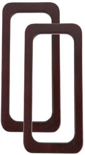 JHKNNK Manici in Legno per Borse Uncinetto 2 Pezzi Rettangolari in Legno Marrone, Manici Eleganti e Confortevoli per Sostituzione e Accessori Borse Fai da Te