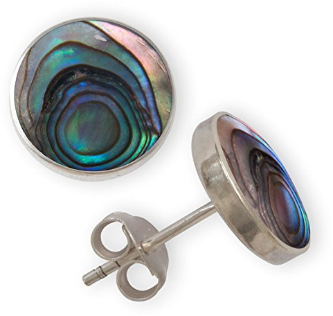 Fly Style Ohrstecker Silber 925 - Muschel Ohrstecker - Ohrringe mit Stein und Muschel - Perlmutt Schmuck