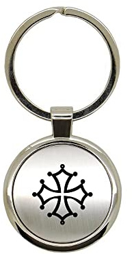 Inconnu Porte clé en métal alu brossé Gravure Laser Croix Occitane Décapsuleur