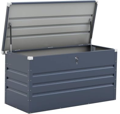 Habitat et Jardin Gartenbox aus Metall Store - 480 l - 132 x 61 x 60 cm - Grau