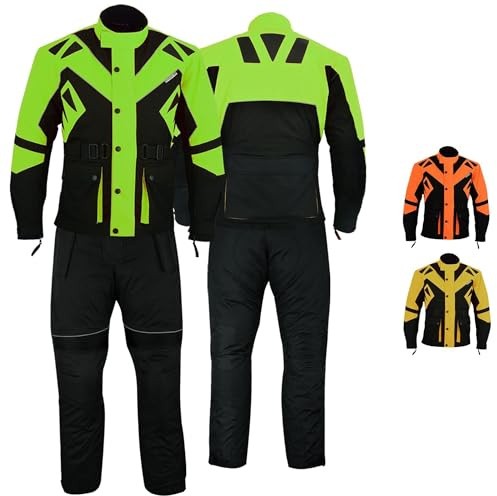 German Wear Motorradkombi Herren 2-teiler mit Protektoren Motorradanzug Textilien Motorradjacke & Motorradhose motorrad kleidung Grün - 50