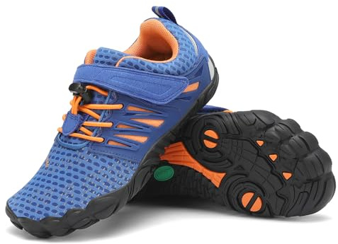 SAGUARO Barefoot Shoes Bambini Scarpe Barefoot Ragazzi Scarpe Minimaliste Ragazze Traspiranti Scarpe a Piedi Nudi Antiscivolo Scarpe Trail Running Scarpe Dita Azzurro,Gr.26