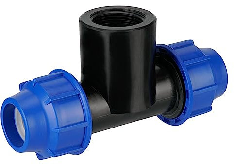 REKUBIK PE T-Stück Klemmverbindung x Innengewinde Größe 16mm x 1/2 IG x 16mm