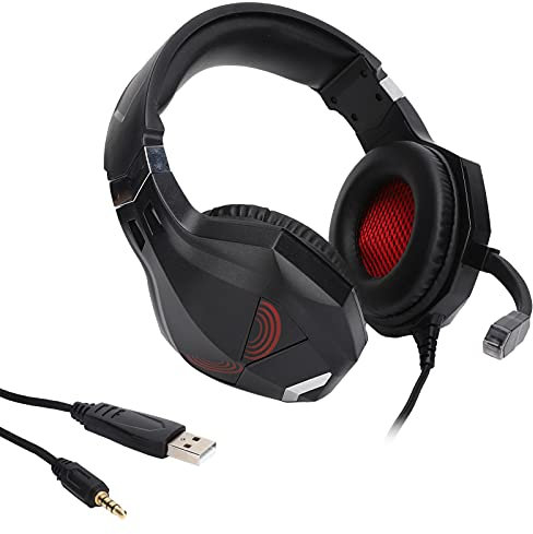 TQKLSM Wired On-Ear Headphones G319 Computer Headset Wired LED Luminous Gaming Headphone with Microphone for PS4