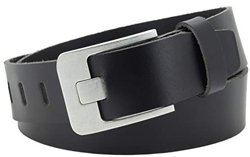 Vascavi Ledergürtel, 4,5 cm breit, Echtes Leder, Unisex Gürtel für Damen und Herren, MADE IN GERMANY, AM61-PL-Schwarz-120