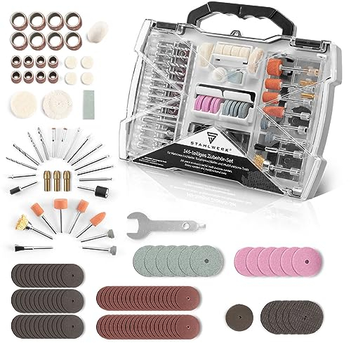 STAHLWERK Set di accessori da 145 pezzi per levigatrici multiuso, levigatrici rotative e utensili multifunzione