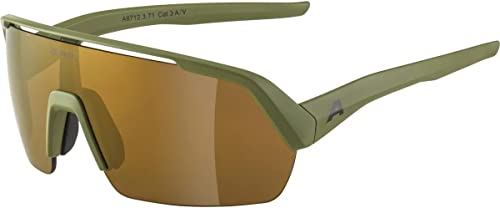 ALPINA Unisex - Erwachsene, TURBO HR Sportbrille, olive matt/yellow, One Size