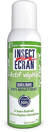 INSECT ECRAN - Brume Anti-Moustiques - Protection contre les piqûres de moustiques - Peau - Actif d'origine végétale - Aérosol - 100 ml