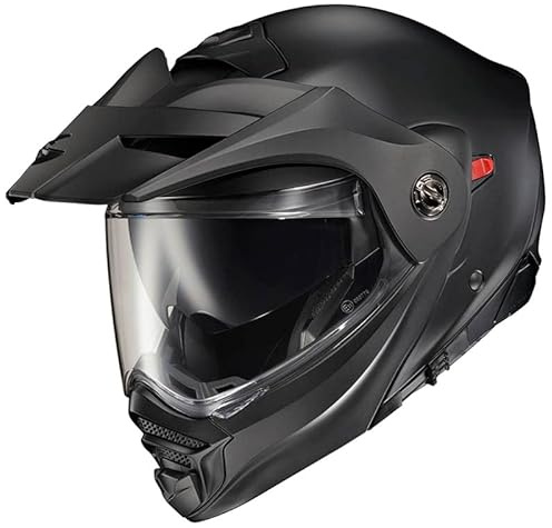 Scorpion ADX-2 Negro Mate - Casco de Moto Trail Modular P/J + Pinlock - Casco con Visor Solar Homologado ECE (L)