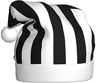Schwarz & Weiß gestreifte Weihnachtsmützen für Erwachsene, Weihnachtsmützen, Partyhüte werden häufig für Kopfbedeckung und Weihnachtsdekoration verwendet.