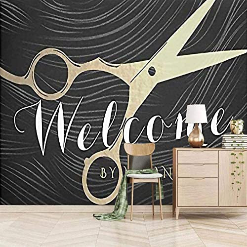 Papel Pintado Mural 3D Tijeras De Barbería Pared De Ladrillo, Mural Grande, Papel Tapiz, Decoración Del Hogar, Pegatinas De Pared De Salón, Pared De Habitación De Los Niños, Fot 400(ancho)x280(alto)cm