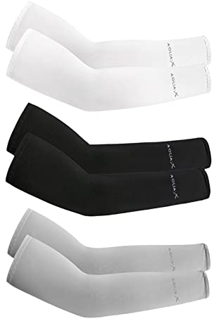 GLAITC Manicotti Braccio UV Protezione, 3 Paia Manicotti Sportivi Unisex Manicotti di Protezione Solare Anti-UV UPF 50+ Manicotto Compressione Braccio per Ciclisimo, Pesca, Basket e Pallavolo