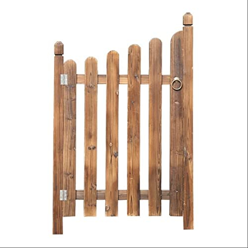 Outdoor Wood Fence Gate, Carbonized Wood Picket Gate Courtyard, Garden, Small Yard Decoration B&B, Villa Fences (Color : Brown, Size : 75x135cm)